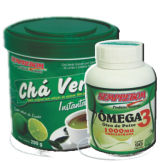 CHÁ VERDE SOLÚVEL 200g + ÔMEGA 3 1000mg 90 Cáps.